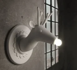 Applique murale, cerf, MARNIN, blanc, Ø36cm - KARMAN