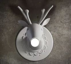 Applique murale, cerf, MARNIN, blanc, Ø36cm - KARMAN