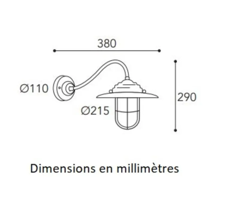 Applique*Moretti Luce Applique murale, Chalet 140, laiton vieilli, IP44, L38cm, H29cm - Cuivre laiton vieilli
