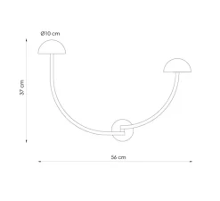 Applique*Luxcambra Applique murale, Champignon A, , LED, 3000K, 420 lm, L56cm, H37cm - laiton