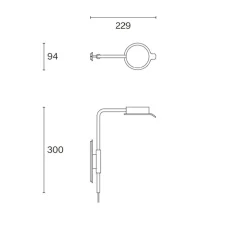 Applique murale, Chipperfield W, laiton, LED, 2700K, 690lm, L9,4cm, H30cm - Wastberg