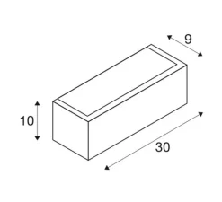 Applique*SLV Applique murale, Chrombo, , LED, dim, 3000K, 790 lm, L30cm, H10cm - blanc