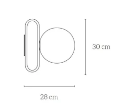 Applique*Eno Studio Applique murale, Cime, laiton, L20cm, H30cm - laiton, globe opalin