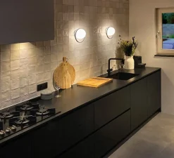 Applique*Estiluz Applique murale, Circ A-3722, , LED, dim, 2700K, 730 lm, Ø22,4cm, H13,8cm - noir