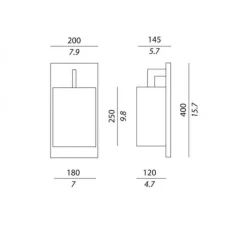 Applique murale, Coconette, bronze, blanc, L20cm, H40cm - Contardi
