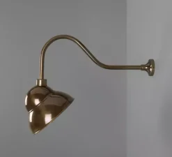 Applique*Mullan Lighting Applique murale, col de cygne Novo, antique, IP23, L24cm, H47cm - laiton