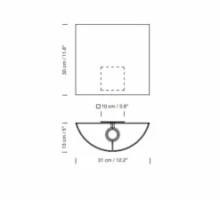 Applique murale, Comodin carré, beige, L31cm, H30cm - Santa & Cole