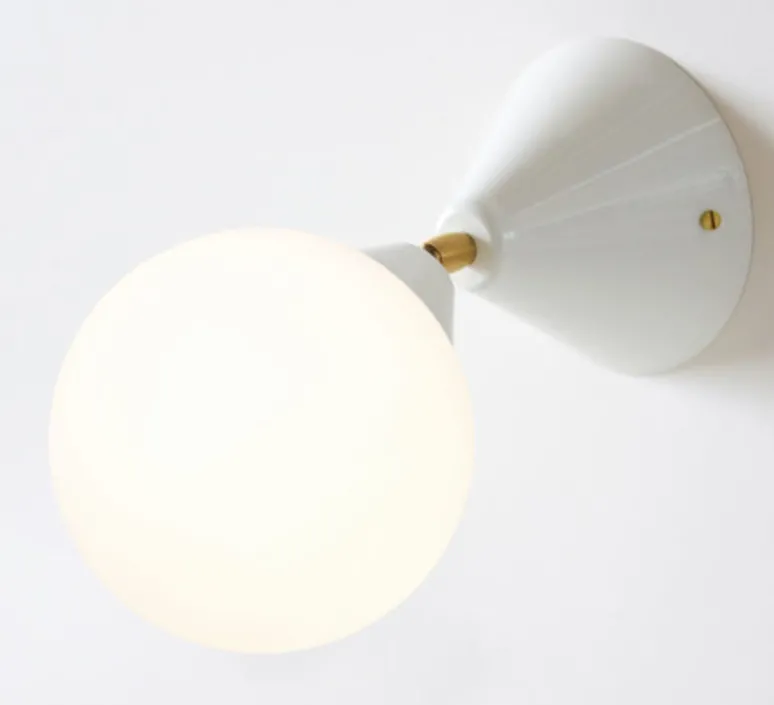 Plafonnier & Spot|Applique*Atelier Areti Applique murale, Cone and Sphere , blanc, , Ø13,5cm, P23,9cm - laiton
