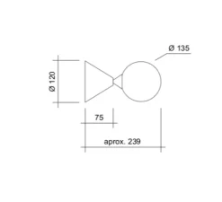 Applique murale, Cone and Sphere , blanc, Ø13,5cm, P13,5cm - ATELIER ARETI