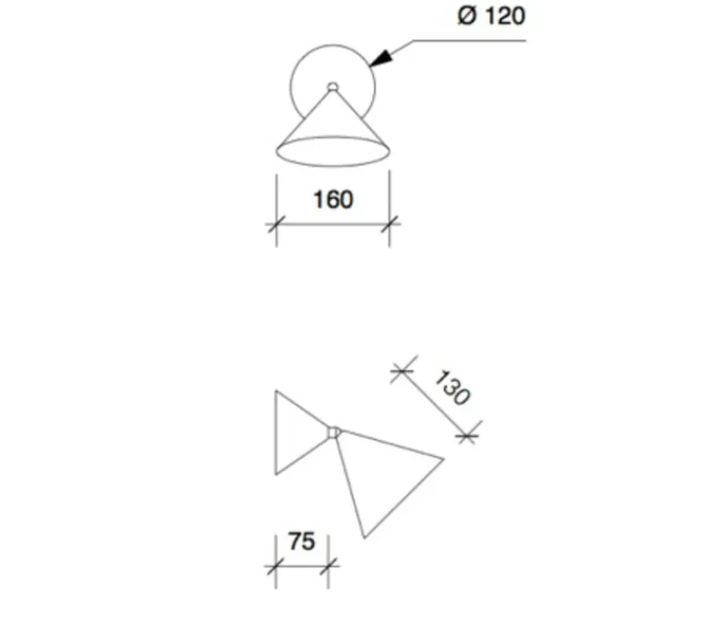 Applique*Atelier Areti Applique murale, Cone, , intérieur , Ø16cm, L20,5cm - blanc