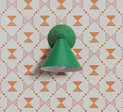Applique*Atelier Areti Applique murale, Cone Colour, , Ø 16, L19,5cm - Abat-jour vert intense, base vert intense