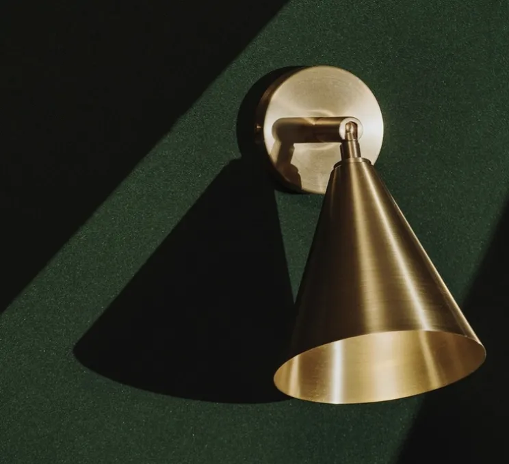 Applique murale, Cone, laiton brossé, Ø12cm, H22cm - Contain