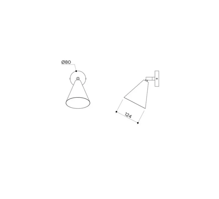 Applique murale, Cone, laiton brossé, Ø12cm, H22cm - Contain