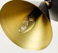 Applique murale, Cone, noir, intérieur laiton, Ø16cm, L20,5cm - Atelier Areti