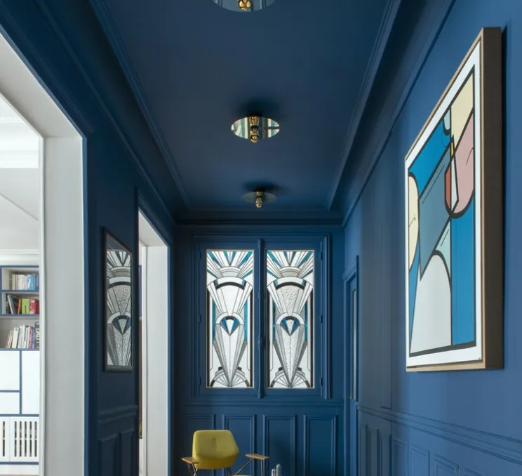 Applique murale, Cone, noir, intérieur laiton, Ø16cm, L20,5cm - Atelier Areti