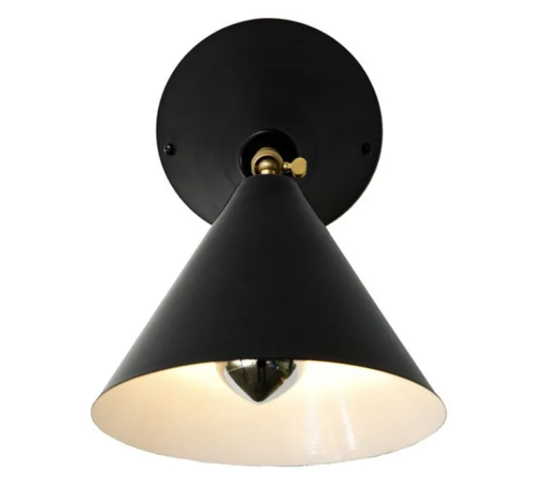 Applique*Atelier Areti Applique murale, Cone, noir, intérieur blanc, Ø16cm, L20,5cm - noir, blanc