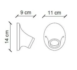 Applique murale, Country C115, orange vintage, L11cm, H14cm - Ferroluce