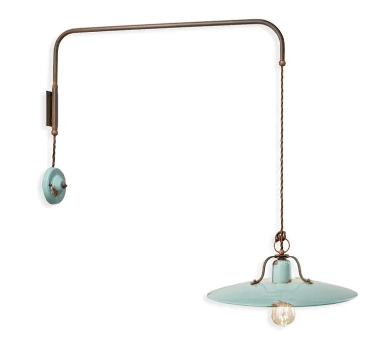 Applique murale, Country C1447, bleu vintage, L40cm, H40cm - Ferroluce