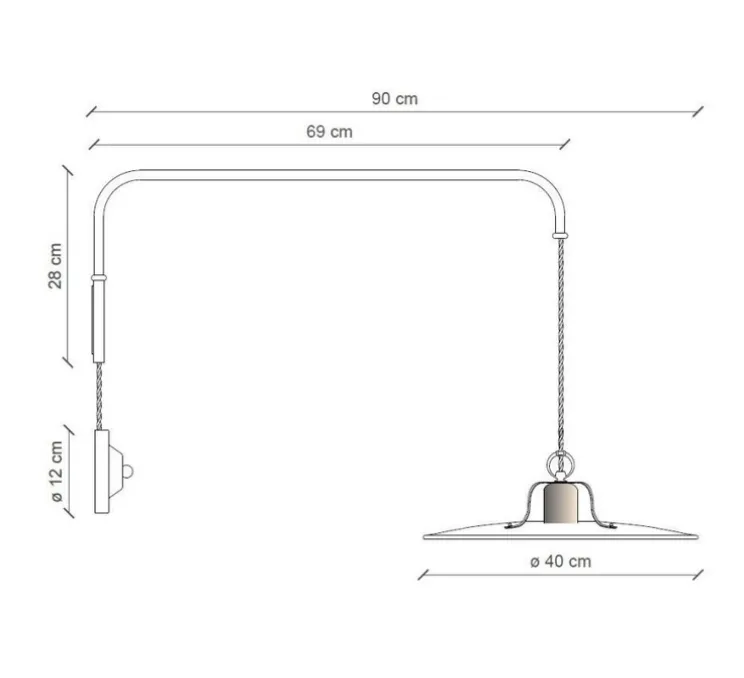 Applique murale, Country C1447, bleu vintage, L40cm, H40cm - Ferroluce