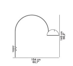 Applique*Oluce Applique murale, Coupé, , Ø30cm, L154cm - blanc