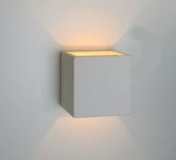 Applique murale, céramique, blanc, Ø11cm, H11cm - Zangra