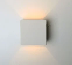 Applique murale, céramique, blanc, Ø11cm, H11cm - Zangra