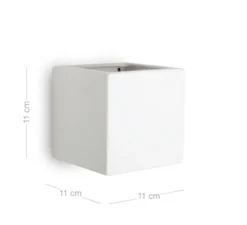 Applique murale, céramique, blanc, Ø11cm, H11cm - Zangra