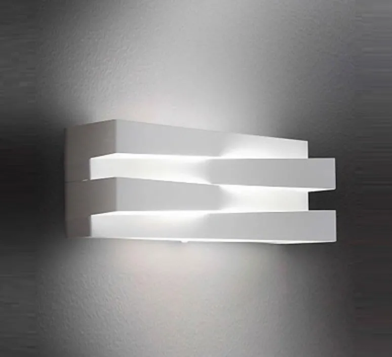Applique*Panzeri Applique murale, Cross, , métal, verre, LED, 3000K, 2340lm, L30cm, H11,5cm - blanc