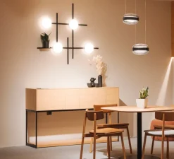 Applique murale, Crosshatch C/W M, noir, LED, dim, 2700K, 1800 lm, L101,6cm, H110,9cm - B.lux