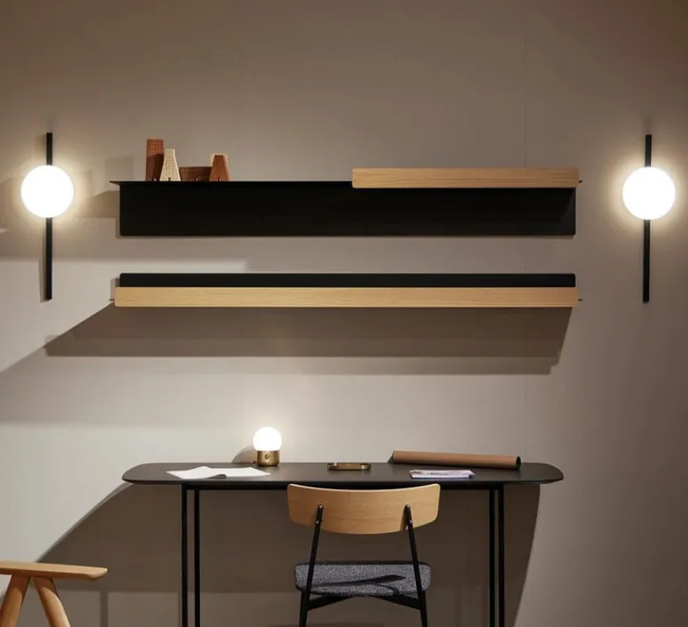 Applique*B.lux Applique murale, Crosshatch C/W S, , LED, dim, 2700K, 1800 lm, Ø18,3cm, H58,6cm - noir