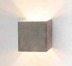 Applique murale, Cubic [b3], gris clair, or, L14cm, H14cm - GANTLights