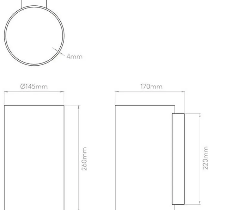Applique*Astro Applique murale, Cyl 260, , L14,5cm, H26cm - verre, opal