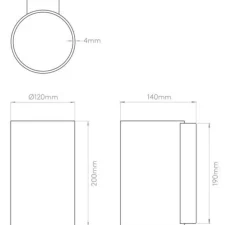 Applique*Astro Applique murale, Cyl 200, , L12cm, H20cm - verre, opal