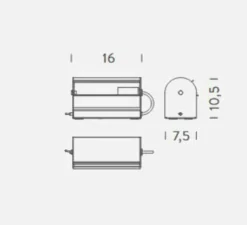 Applique*Nemo Lighting Applique murale, Cylindrique petite, L16cm, H10,5cm - Charlotte Perriand - gris anthracite,