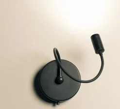 Applique*OliveLab Applique murale, D02, , avec lentille, LED, dim, 2700K, 350 lm, Ø10cm, H45cm - noir mat