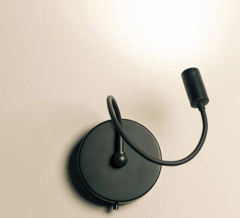 Applique*OliveLab Applique murale, D02, , avec lentille, LED, dim, 2700K, 350 lm, Ø10cm, H45cm - noir mat