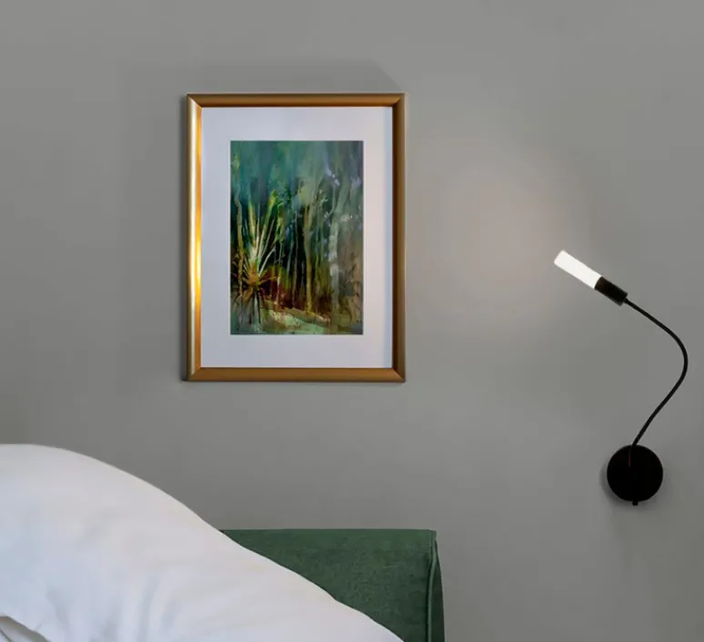 Applique*OliveLab Applique murale, D02, , avec diffuseur, LED, dim, 2700K, 350 lm, Ø10cm, H45cm - noir mat