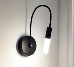 Applique*OliveLab Applique murale, D02, , avec diffuseur, LED, dim, 2700K, 350 lm, Ø10cm, H45cm - noir mat