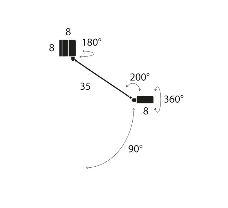 Applique*Lumina Applique murale, Daphine Parete 35 Led, , LED, 2700K, 410 lm, L35cm, H8cm - Noir soft touch