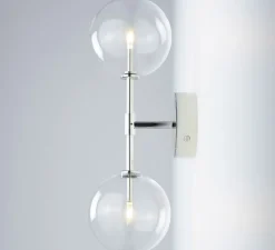 Applique murale, Dawn double, Nickel poli, L15cm, H47,8cm - Schwung