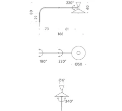 Applique*Nemo Lighting Applique murale, De Marseille, , L166cm, H80cm - noir