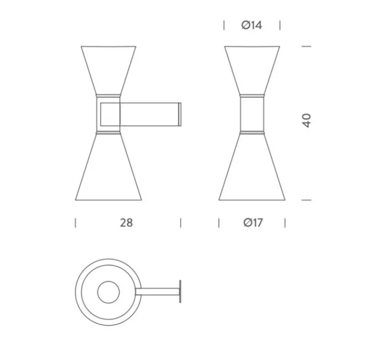 Applique*Nemo Lighting Applique murale, De Marseille, Le Corbusier, , L17cm, H40cm - blanc