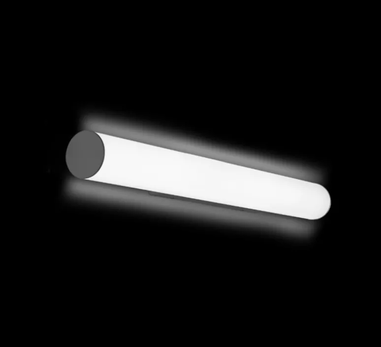 Applique*Wever&Ducré Applique murale de salle de bain, Mirba 2.0, blanc & noir, IP44,LED, 2700K, 820lm, Ø4cm, H60,9cm - blanc & noir