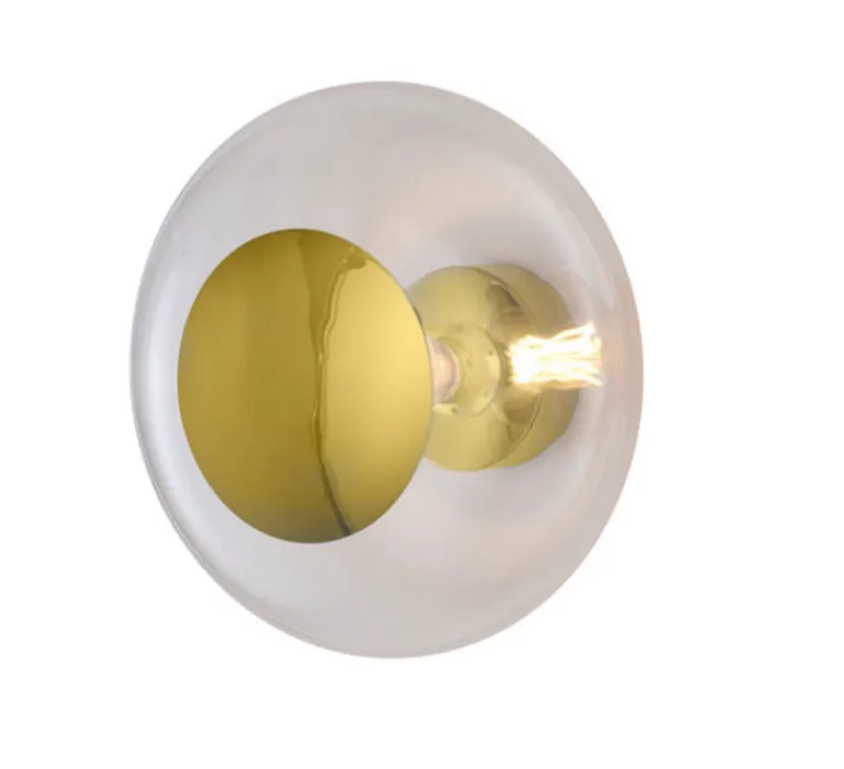 Applique*Ebb and Flow Applique murale de salle de bain, Horizon, , IP44,Ø36cm, H22,5cm - transparent, or