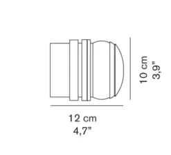 Plafonnier & Spot|Applique*Oluce Applique murale de salle de bain, Fresnel, IP44, , Ø12cm, H10cm - blanc