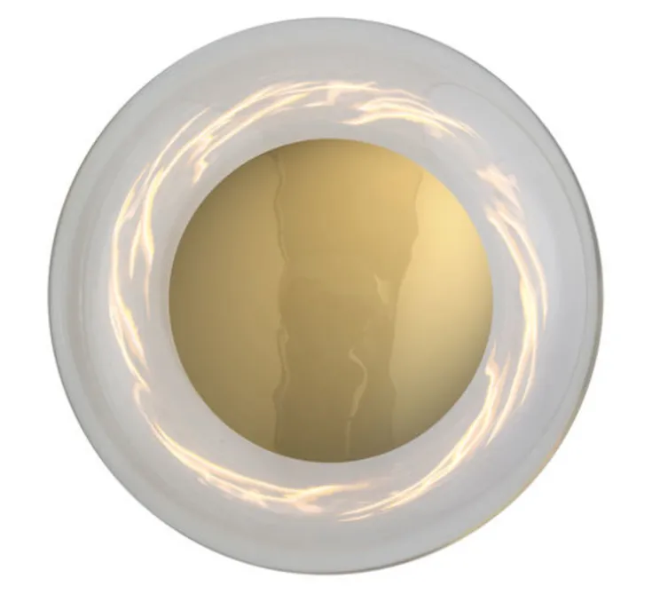 Applique murale de salle de bain, Horizon, transparent, or , IP44,Ø29cm, H20,5cm - Ebb and Flow