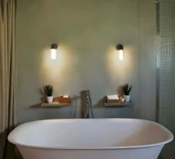 Applique*Faro Applique murale de salle de bain, Brume Led, , IP44,LED, 2700K, 200lm, L9cm, H21,5cm - gris