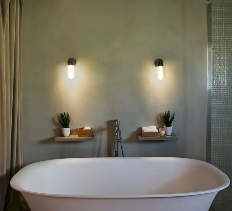 Applique*Faro Applique murale de salle de bain, Brume Led, , IP44,LED, 2700K, 200lm, L9cm, H21,5cm - gris