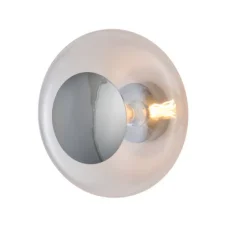 Applique*Ebb and Flow Applique murale de salle de bain, Horizon, , IP44,Ø36cm, H22,5cm - transparent, argent
