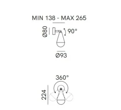 Applique*Il Fanale Applique murale, Dew 289.05.FFT, , L9,3cm, H22,4cm - fer antique
